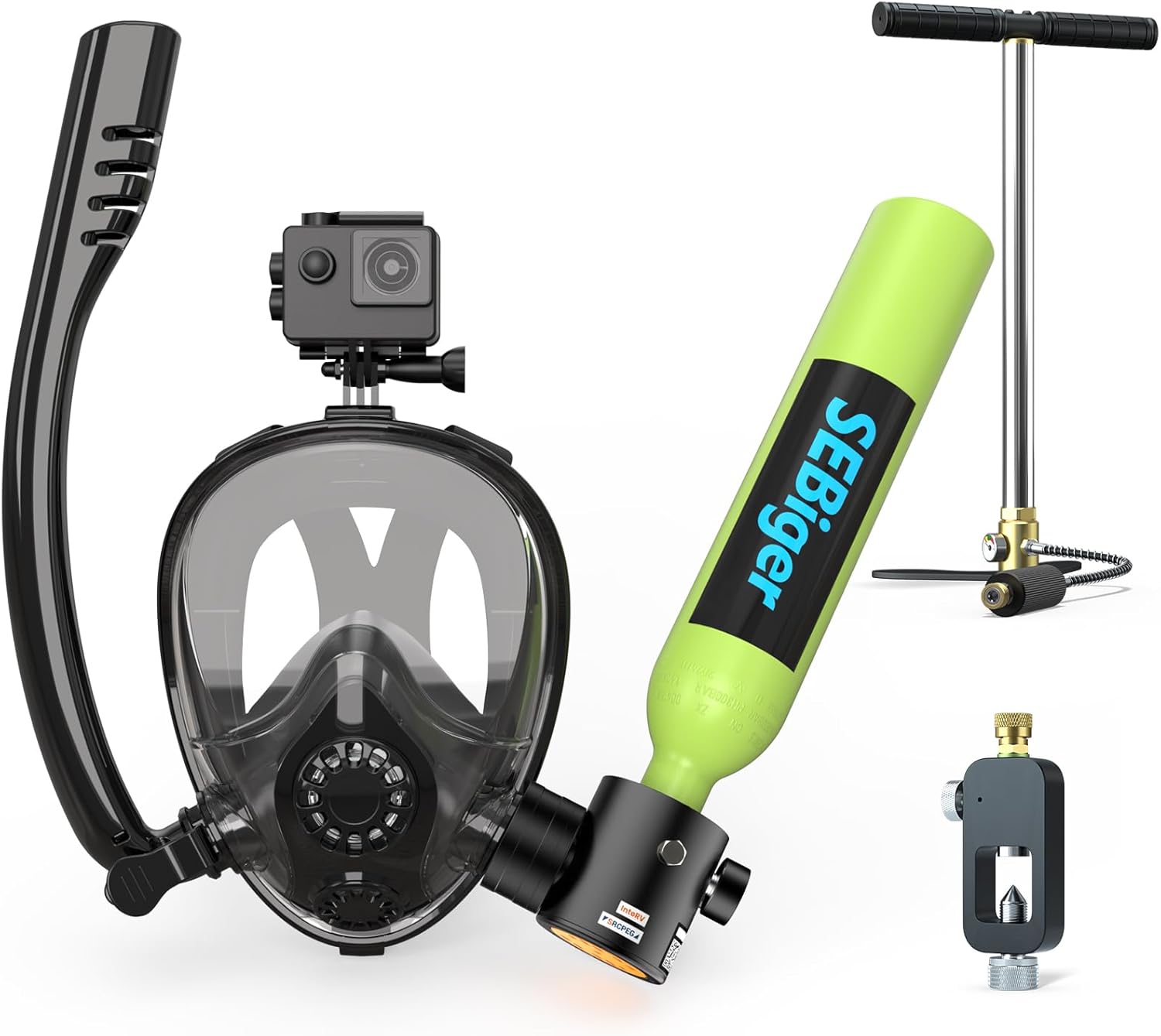 미니 스쿠버 탱크 0.5L, 풀페이스 스노클 마스크 포 - Snorkel Set 리뷰 및 가격